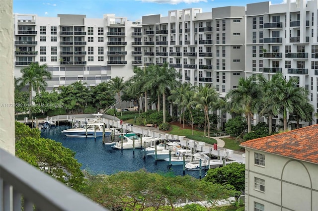 exterior space with a boat dock