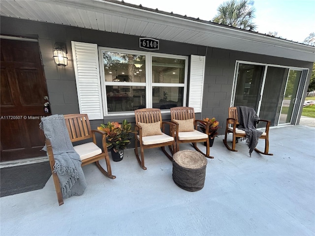 view of patio / terrace featuring covered porch