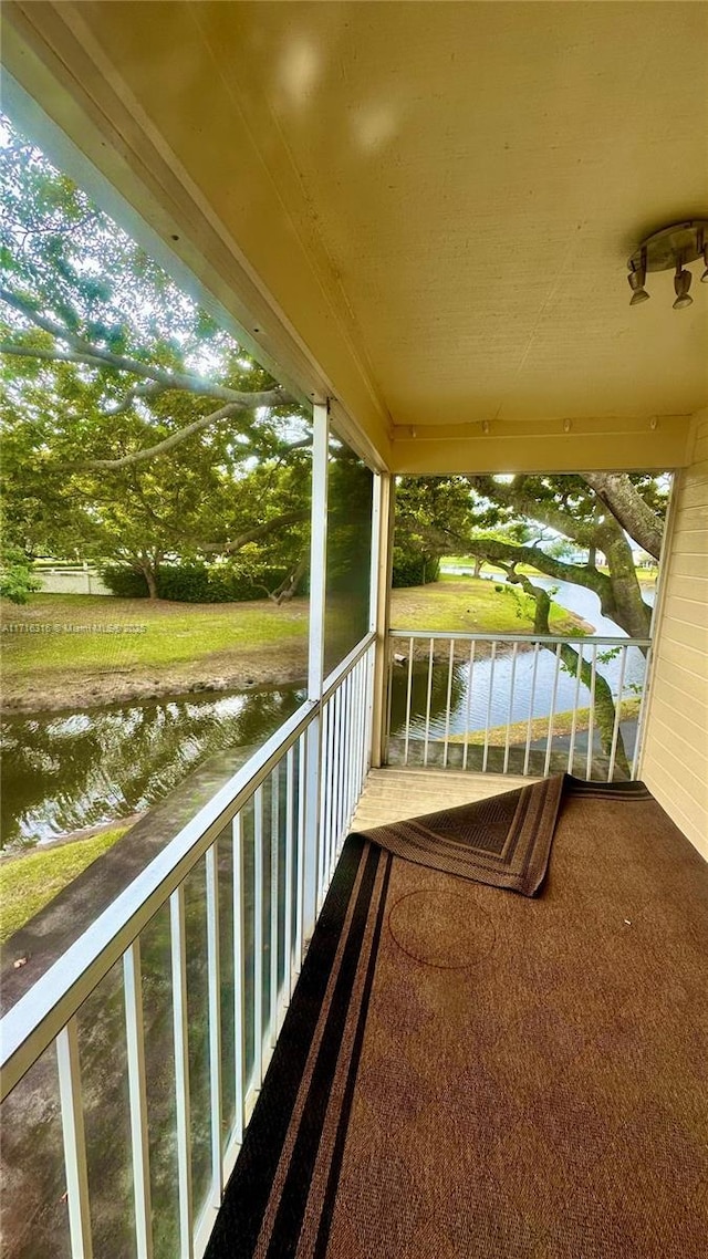 balcony with a water view