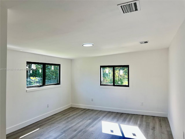 empty room featuring light wood-type flooring and a wealth of natural light