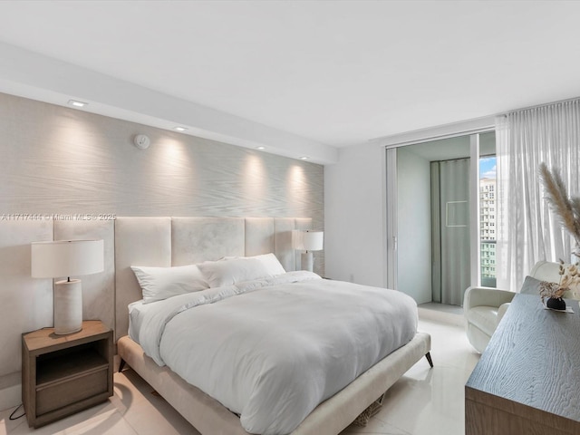 bedroom featuring recessed lighting