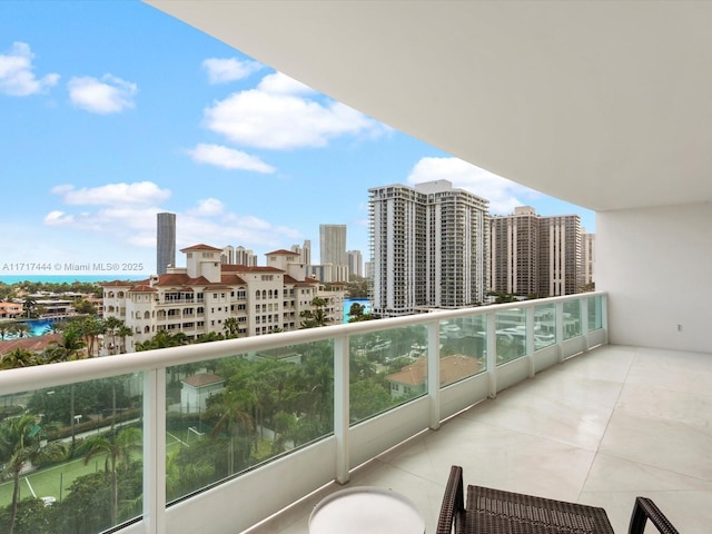balcony with a city view