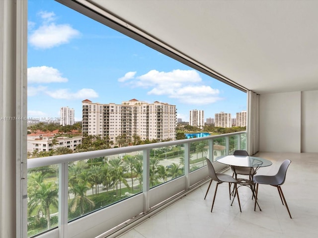 balcony featuring a view of city