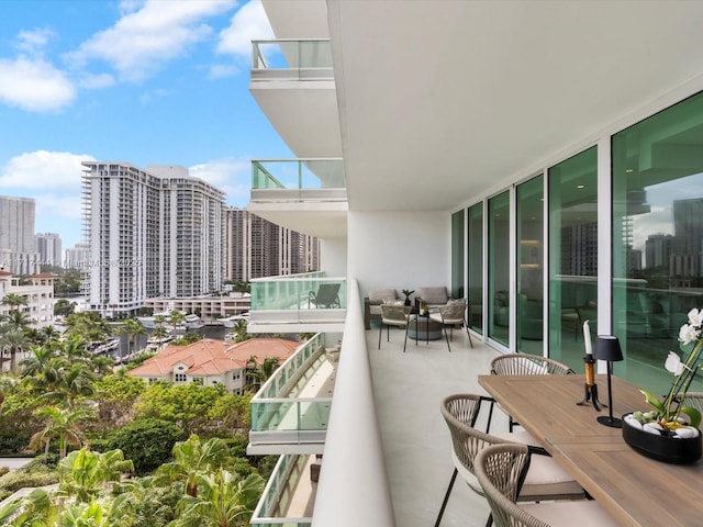 balcony with an outdoor hangout area