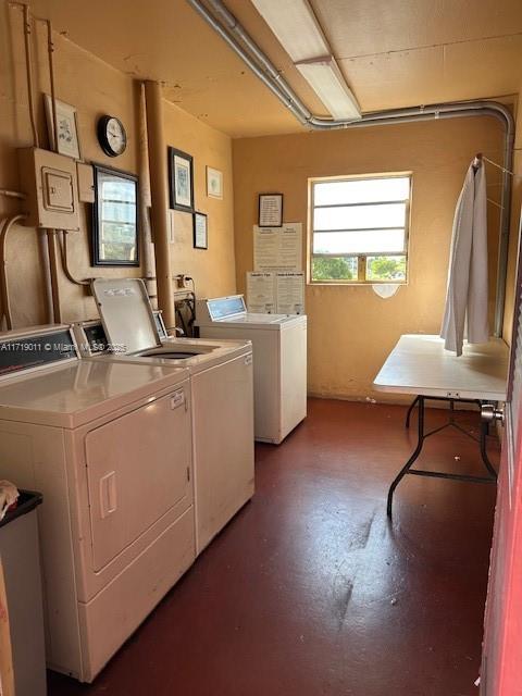 laundry area with washing machine and dryer