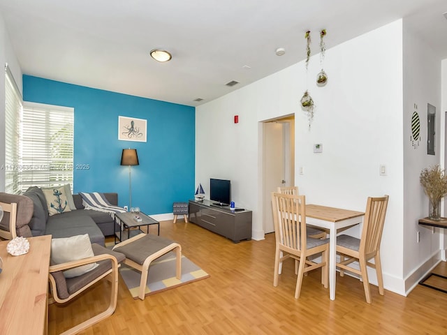 living room featuring hardwood / wood-style floors