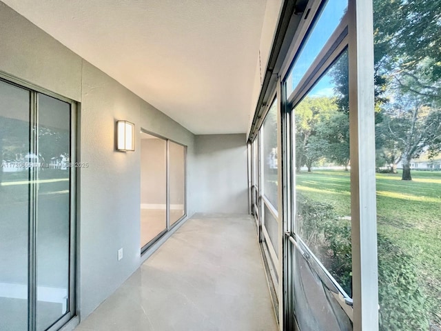 view of unfurnished sunroom