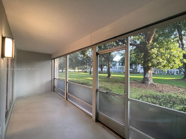 view of unfurnished sunroom