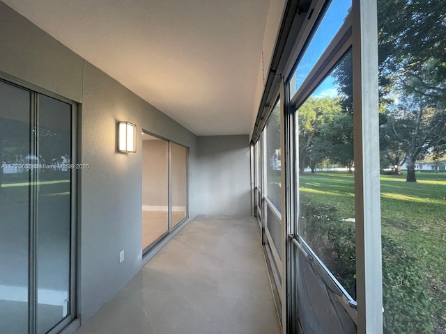 view of unfurnished sunroom