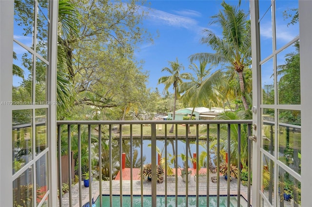 view of pool with a fenced backyard and a fenced in pool
