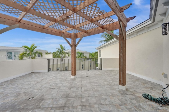view of patio / terrace featuring a pergola