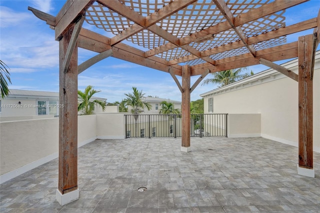 view of patio with a pergola