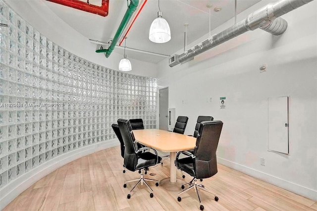 office space featuring hardwood / wood-style flooring