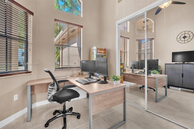 office with ceiling fan