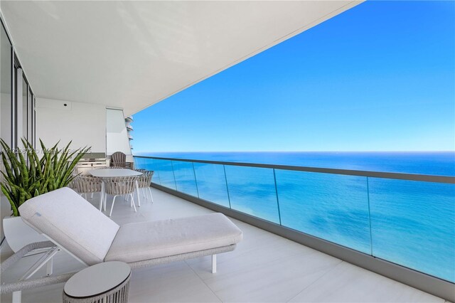 balcony with a water view