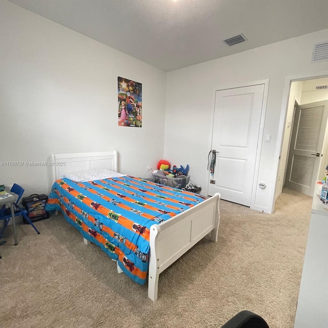 bedroom with carpet