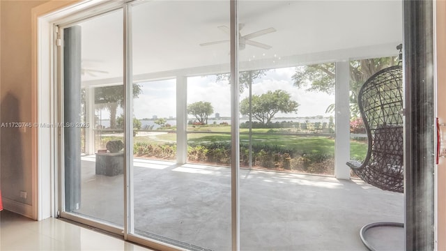 1524 39th St, West Palm Beach, FL 33407 - entryway featuring a ceiling fan and plenty of natural light