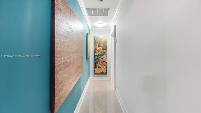 1524 39th St, West Palm Beach, FL 33407 - corridor with ornamental molding and baseboards