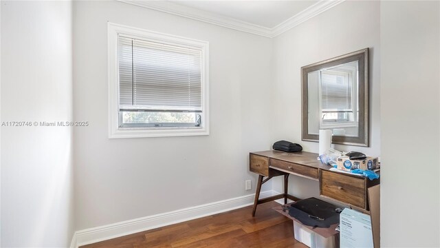 1524 39th St, West Palm Beach, FL 33407 - office featuring crown molding and wood finished floors