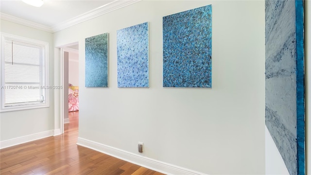 1524 39th St, West Palm Beach, FL 33407 - empty room featuring wood finished floors and ornamental molding