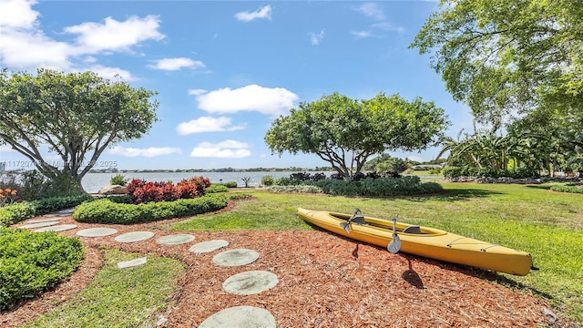 1524 39th St, West Palm Beach, FL 33407 - surrounding community featuring a water view and a lawn