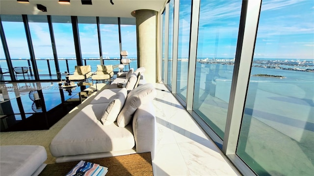 balcony with a water view