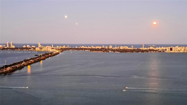 property view of water featuring a city view