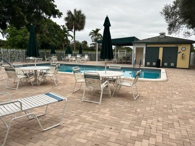 view of pool with a patio area