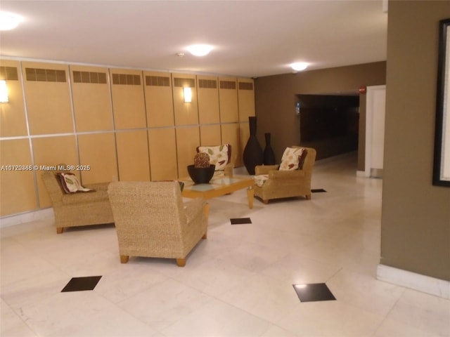 view of tiled living room