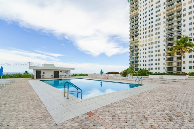 view of pool with a patio