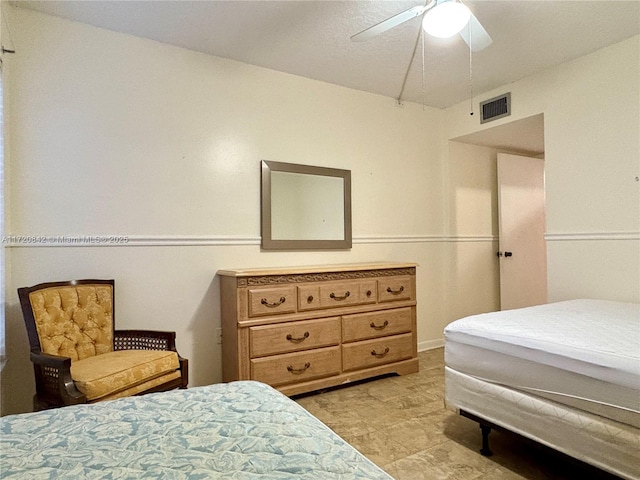 bedroom featuring ceiling fan