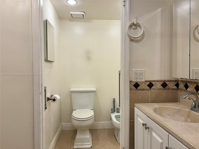 5900 SW 127th Ave Unit 3218, Miami, FL 33183 - bathroom with toilet, vanity, tile patterned flooring, and a bidet