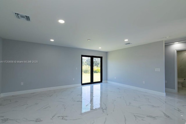 empty room with french doors