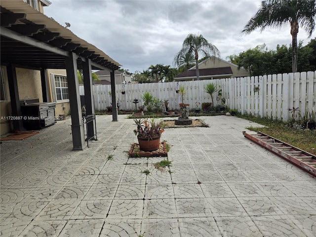 view of patio featuring area for grilling