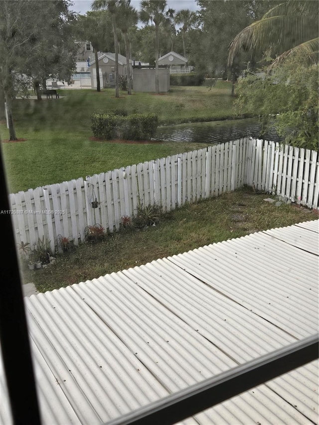 deck with a lawn