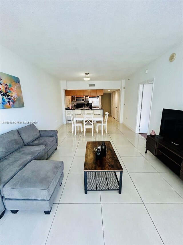 view of tiled living room