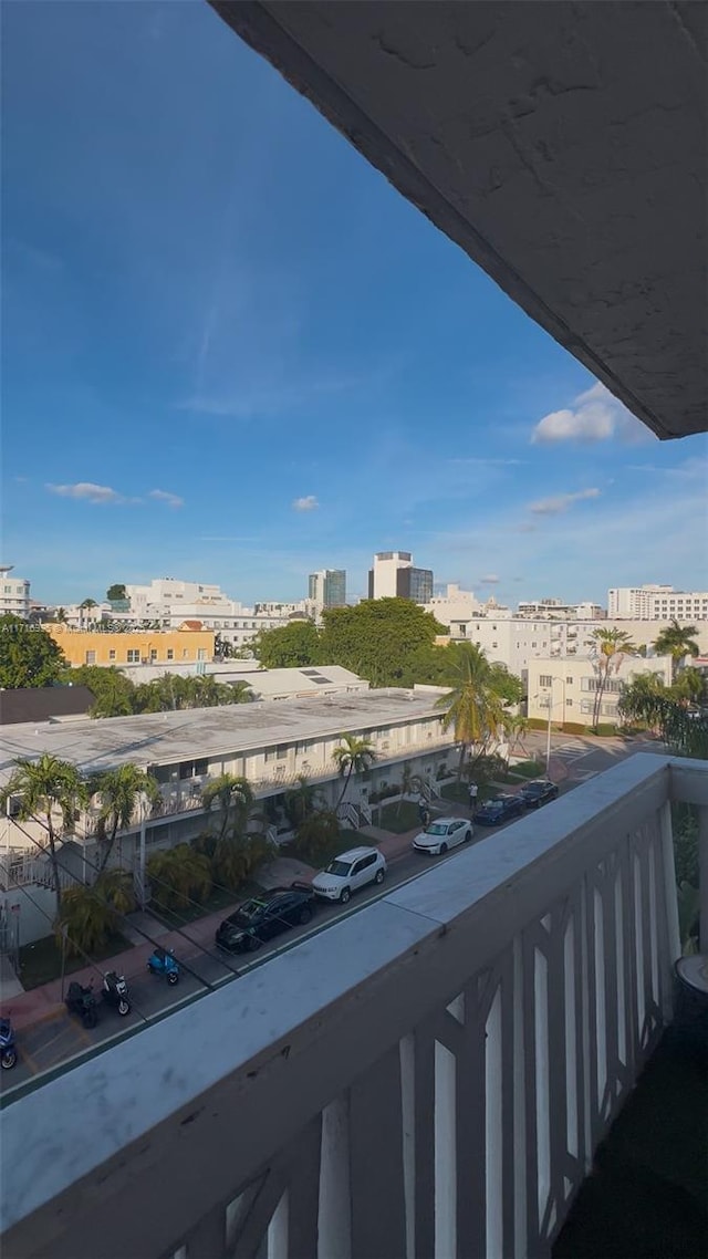 balcony with a city view