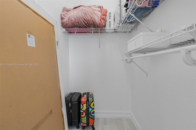 spacious closet with wood-type flooring