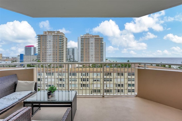 balcony with a water view