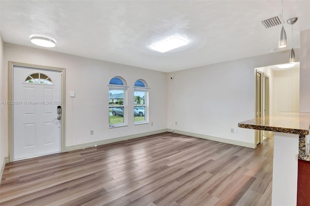 interior space with light wood-type flooring