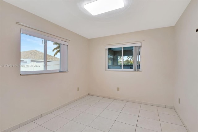 view of tiled spare room