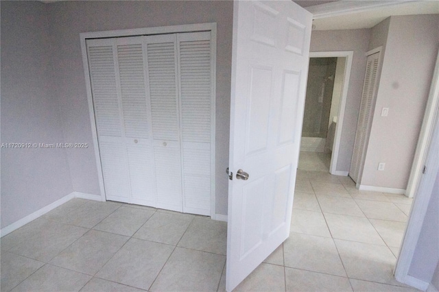 interior space featuring light tile patterned floors