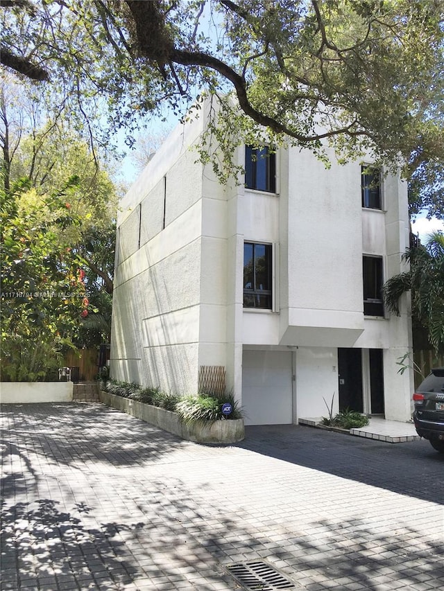 view of property with a garage