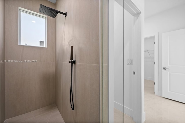 bathroom featuring walk in shower