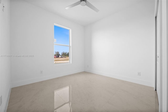 unfurnished room featuring ceiling fan