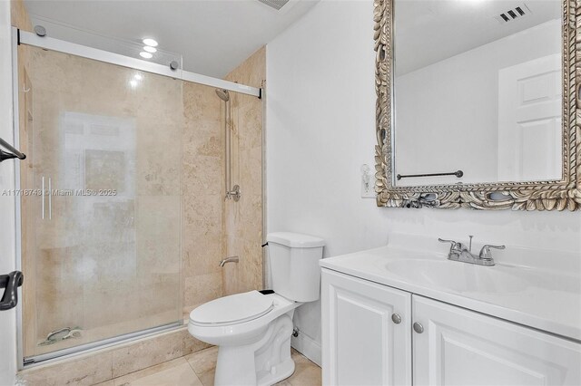 100 NE 51st St, Oakland Park, FL 33334 - full bath featuring toilet, a stall shower, vanity, and visible vents