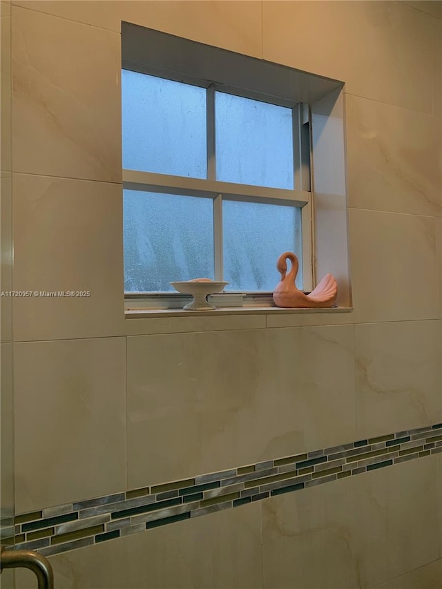 interior details with walk in shower