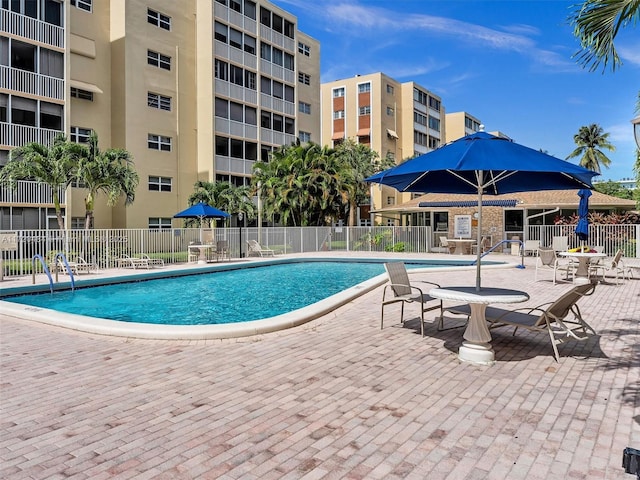 view of pool with a patio