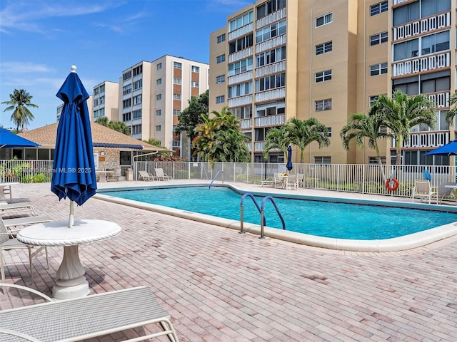 view of pool with a patio