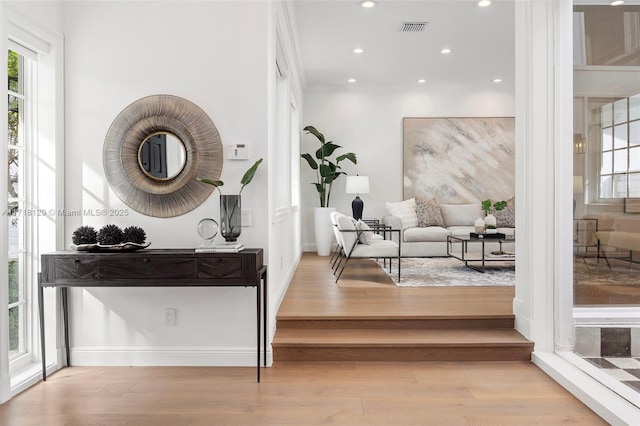 foyer featuring light hardwood / wood-style flooring